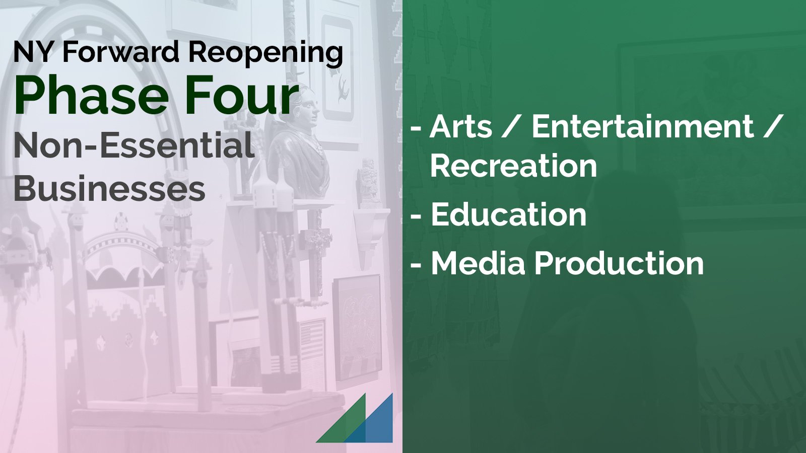 NY Forward Reopening Phase Four: Arts / Entertainment / Recreation, Education, and Media Production