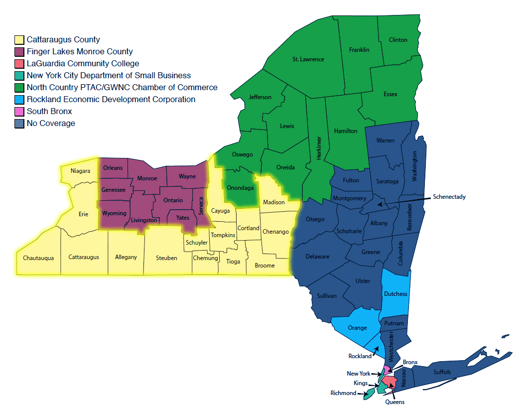 Map of service area of the Catt. County PTAC